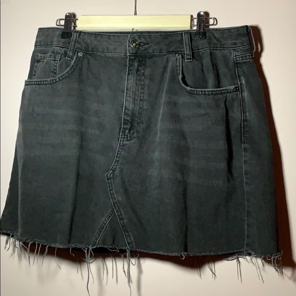 BDG by Urban Outfitters Faded/Fringed Midi Skirt